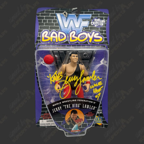 Jerry Lawler signed WWF Jakks Bad Boys Series 4 Action Figure