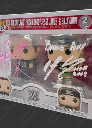 Road Dogg & Billy Gunn dual signed New Age Outlaws WWE Funko POP Figure 2pack