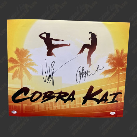 Ralph Macchio & William Zabka (Cobra Kai) dual signed 16x20 Photo (w/ JSA & PSA)
