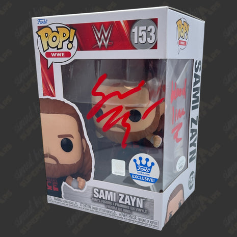 Sami Zayn signed WWE Funko POP Figure #153 (w/ JSA + Inscription)