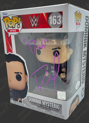 Dominik Mysterio signed WWE Funko POP Figure #163 (w/ JSA)