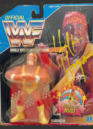 Hulk Hogan signed WWF Hasbro Action Figure *Major Wear* (w/ Beckett)