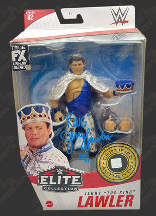 Jerry Lawler signed WWE Elite Series 82 Action Figure *Wear*