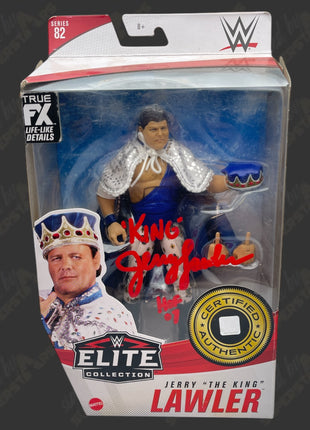 Jerry Lawler signed WWE Elite Series 82 Action Figure *Wear*