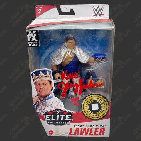 Jerry Lawler signed WWE Elite Series 82 Action Figure *Wear*