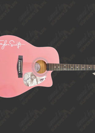 Taylor Swift signed Custom Pink Rogue Acoustic Guitar (w/ JSA)