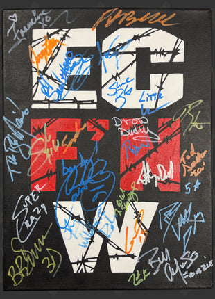 Auction:  EC FN W multi signed 12x16 Hand Painted Canvas Art