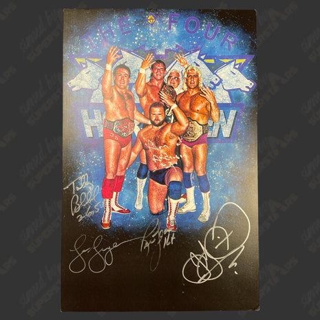 Auction:  Ric Flair, Tully Blanchard, Lex Luger, Arn Anderson & JJ Dillon multi-signed 11x17 Poster