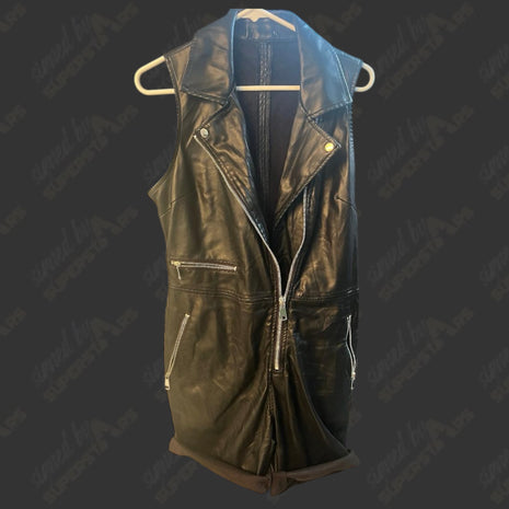 Auction:  Francine ring worn Leather Bodysuit Outfit