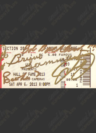 Bruno Sammartino, Trish Stratus, Booker T, Mick Foley, Bob Backlund multi-signed 2013 WWE Hall of Fame Ticket