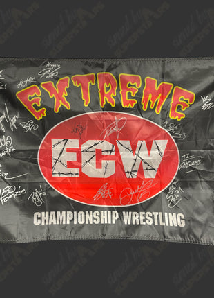 Multi-signed Replica ECW Red/Black Flag (+17 signatures)