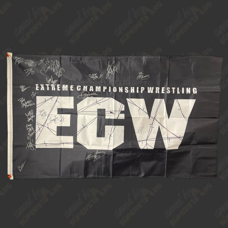 Multi-signed Replica ECW White/Black Flag (+22 signatures)