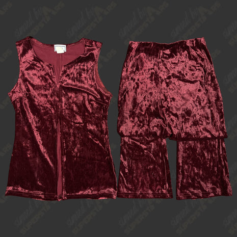 Auction:  Beulah McGillicutty's ECW Ring Worn Maroon Top/Pants Set