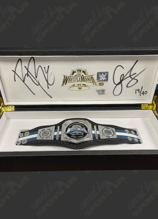 Roman Reigns & Cody Rhodes dual signed WWE WrestleMania 40 Mini Belt #19/40 (w/ Fanatics)