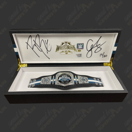 Roman Reigns & Cody Rhodes dual signed WWE WrestleMania 40 Mini Belt #19/40 (w/ Fanatics)