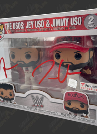 Jey Uso & Jimmy Uso dual signed WWE Funko POP Figure 2pack (Minor Damage)