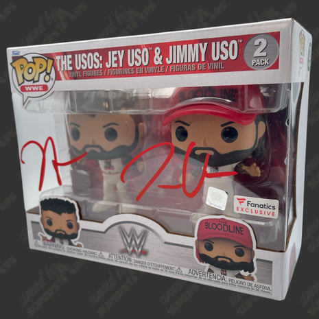 Jey Uso & Jimmy Uso dual signed WWE Funko POP Figure 2pack (Minor Damage)