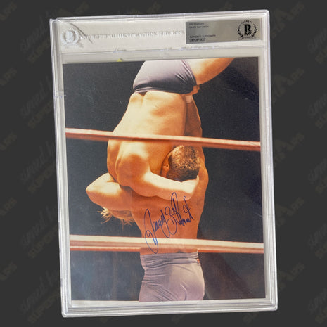 Davey Boy Smith signed 8x10 Photo (Encapsulated w/ Beckett)