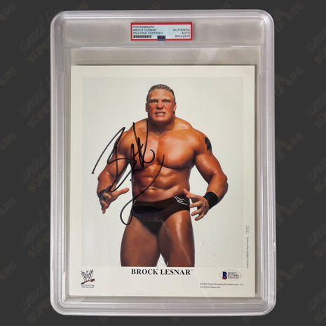 Brock Lesnar signed 8x10 Photo (Encapsulated w/ PSA-DNA)