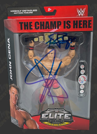 John Cena signed WWE Elite Flashback Action Figure (w/ Protector)