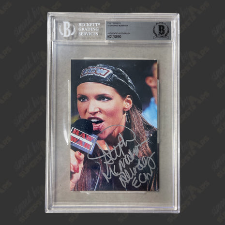 Stephanie McMahon Helmsley signed 4x6 Photo (w/ Beckett + Encapsulated)