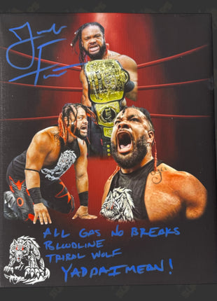 Jacob Fatu signed 11x14 Printed Canvas with Inscription