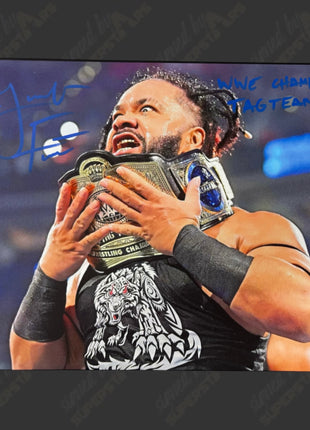 Jacob Fatu signed 11x14 Printed Canvas with Inscription