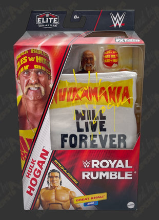 Hulk Hogan signed WWE Elite Royal Rumble Action Figure (w/ Beckett + Protector)