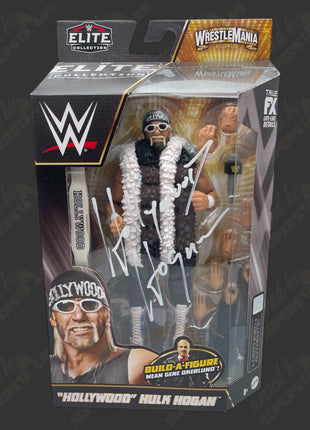 Hollywood Hogan signed WWE Elite WrestleMania Action Figure (w/ Beckett + Protector)