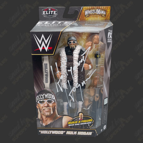 Figura de acción de WWE Elite WrestleMania firmada por Hollywood Hogan (con Beckett + protector)