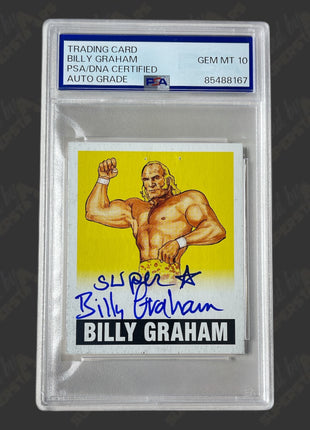 Superstar Billy Graham signed Leaf Originals Trading Card #17/50 (w/ PSA)