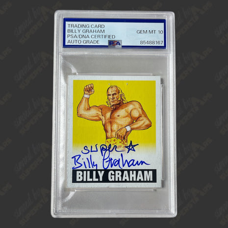 Superstar Billy Graham signed Leaf Originals Trading Card #17/50 (w/ PSA)