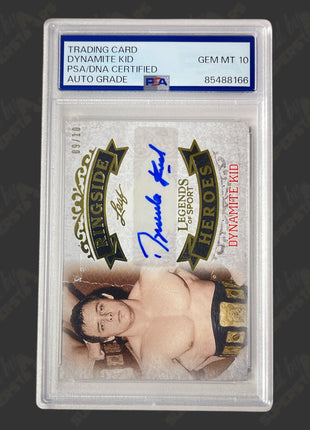 Dynamite Kid signed Leaf Legends of Sport Trading Card #9/10 (w/ PSA)