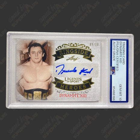 Dynamite Kid signed Leaf Legends of Sport Trading Card #9/10 (w/ PSA)