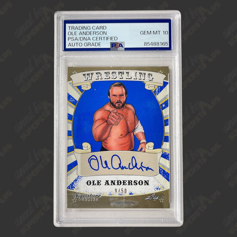 Ole Anderson signed 2016 Leaf Wrestling Trading Card #9/50 (w/ PSA)