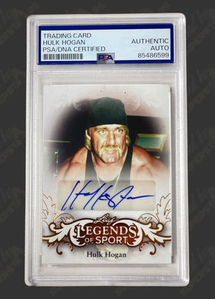 Hulk Hogan signed Leaf Legends of Sport Trading Card (w/ PSA)