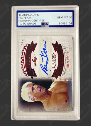 Ric Flair signed Leaf Legends of Sport Trading Card #1/5 (w/ PSA)