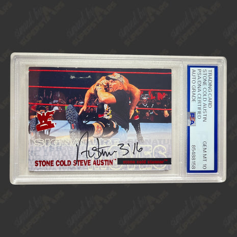Stone Cold Steve Austin signed 2001 Fleer WWE Trading Card #94/500 (w/ PSA)