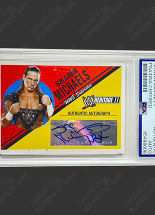 Shawn Michaels signed 2005 Topps Heritage WWE Trading Card (w/ PSA)