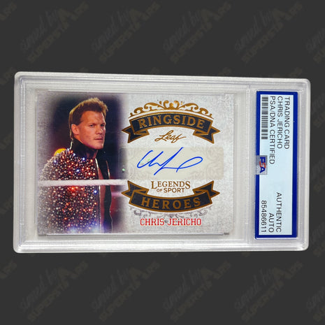 Chris Jericho signed Leaf Legends of Sport Trading Card (w/ PSA)