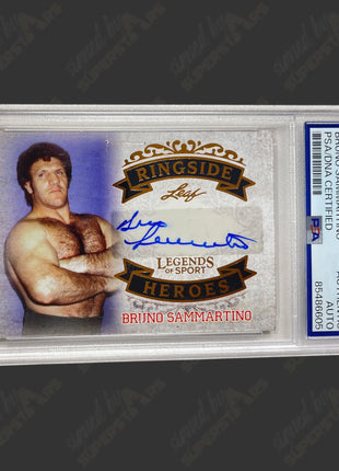 Bruno Sammartino signed Leaf Legends of Sport Trading Card (w/ PSA)