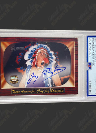 Jay Strongbow signed 2005 Topps Heritage WWE Trading Card (w/ PSA)