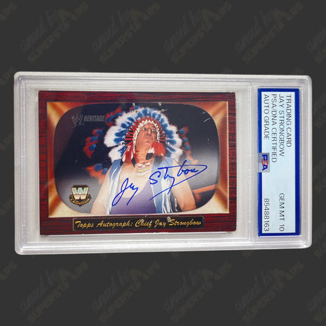 Jay Strongbow signed 2005 Topps Heritage WWE Trading Card (w/ PSA)