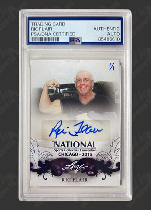 Ric Flair signed Leaf 2015 Chicago Collectors Convention Trading Card #1/1 (w/ PSA)