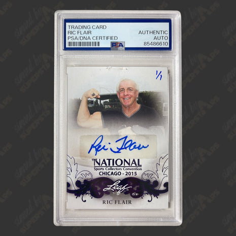 Ric Flair signed Leaf 2015 Chicago Collectors Convention Trading Card #1/1 (w/ PSA)