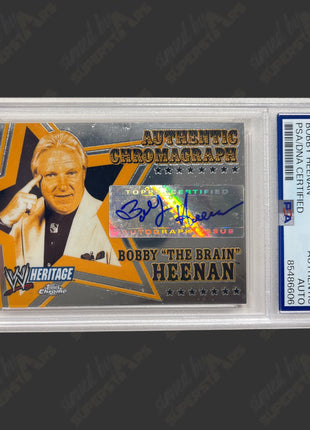 Bobby Heenan signed 2006 Topps Chrome WWE Trading Card (w/ PSA)