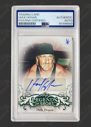 Hulk Hogan signed Leaf Legends of Sport Trading Card #1/5 (w/ PSA)
