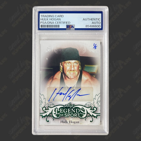 Hulk Hogan signed Leaf Legends of Sport Trading Card #1/5 (w/ PSA)