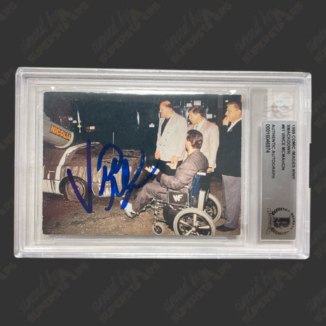Vince McMahon signed 1999 Comic Images WWF Smackdown Trading Card (w/ Beckett)