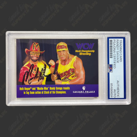 Macho Man Randy Savage signed 1995 WCW Clash of the Champions Trading Card (w/ PSA)